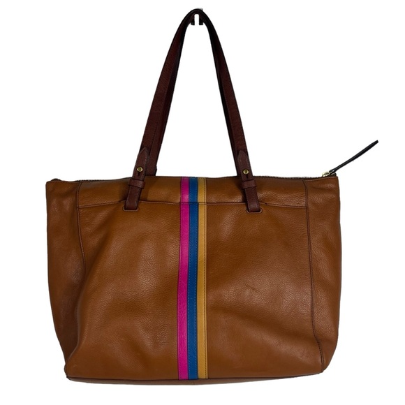 Fossil Handbags - FOSSIL Rachel Full Zip Tan Leather Tote Bag